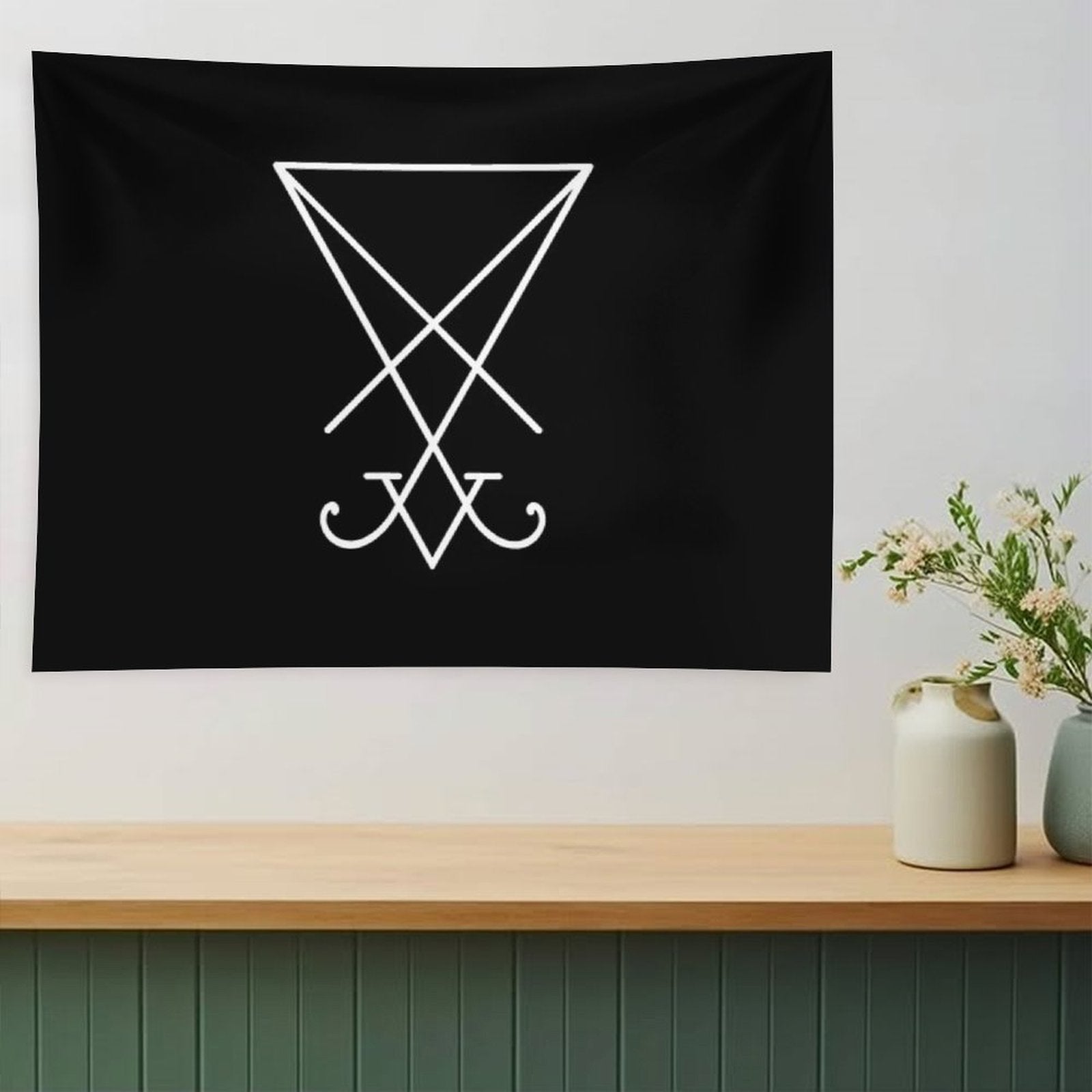 Sigil of Lucifer - White Tapestry