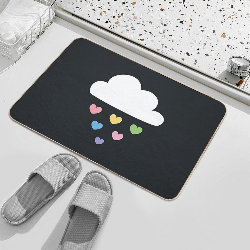Raining Hearts  Eco-Friendly Bath Mat