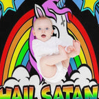 HAIL SATAN Machine-washable Throw Blanket