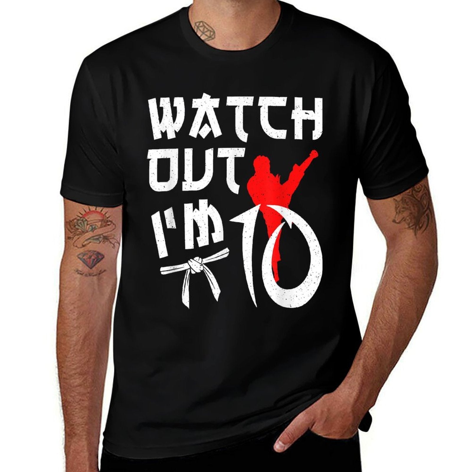 10th Birthday Party Karate 10 Year Old Karate Birthday  Trendy Pattern T-Shirt