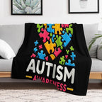 Autism Awareness Month ASD Neurodiversity Shrink-resistant Throw Blanket
