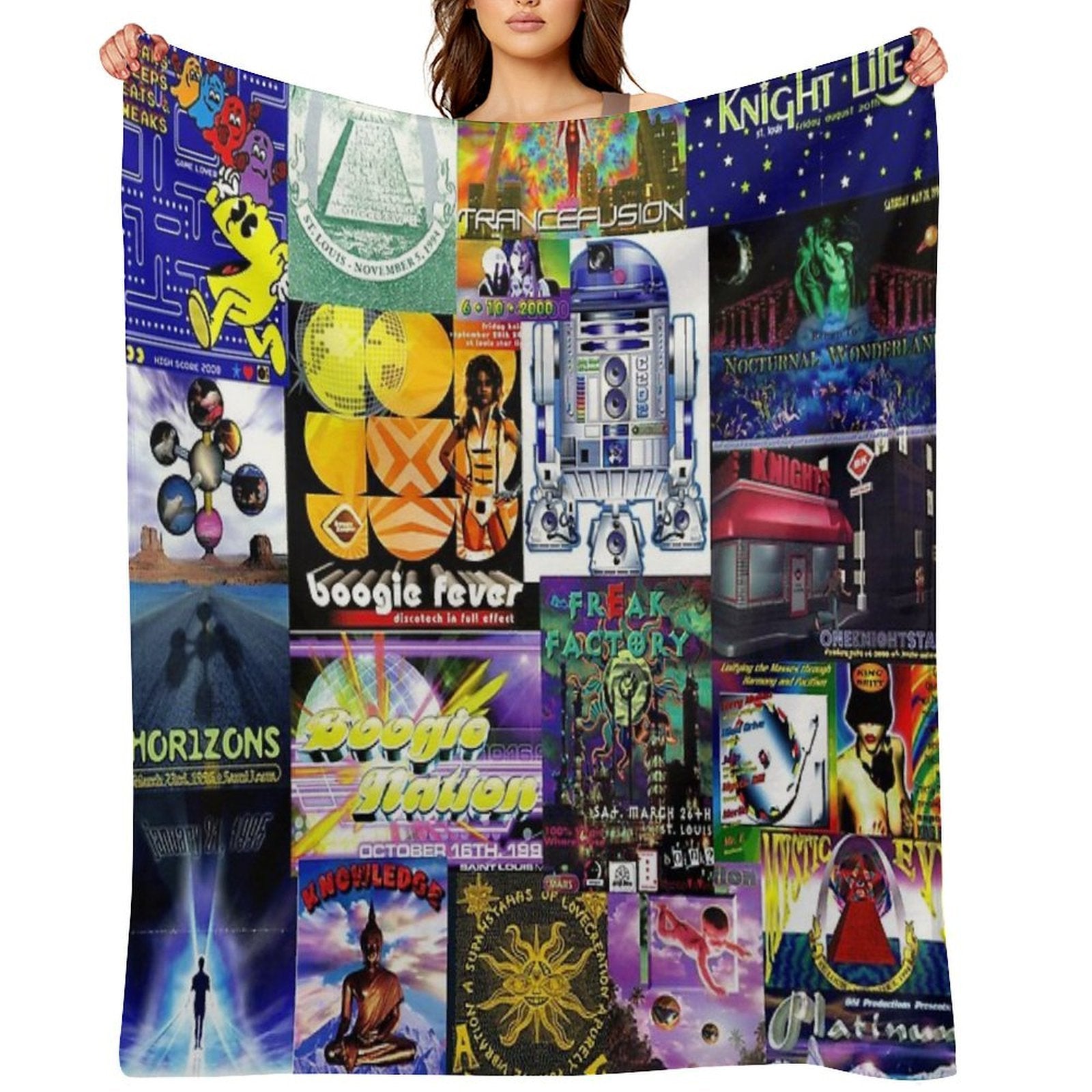 90's Rave Flyers Quick-dry Throw Blanket