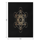 Metatron's Cube Golden Line Versatility Throw Blanket