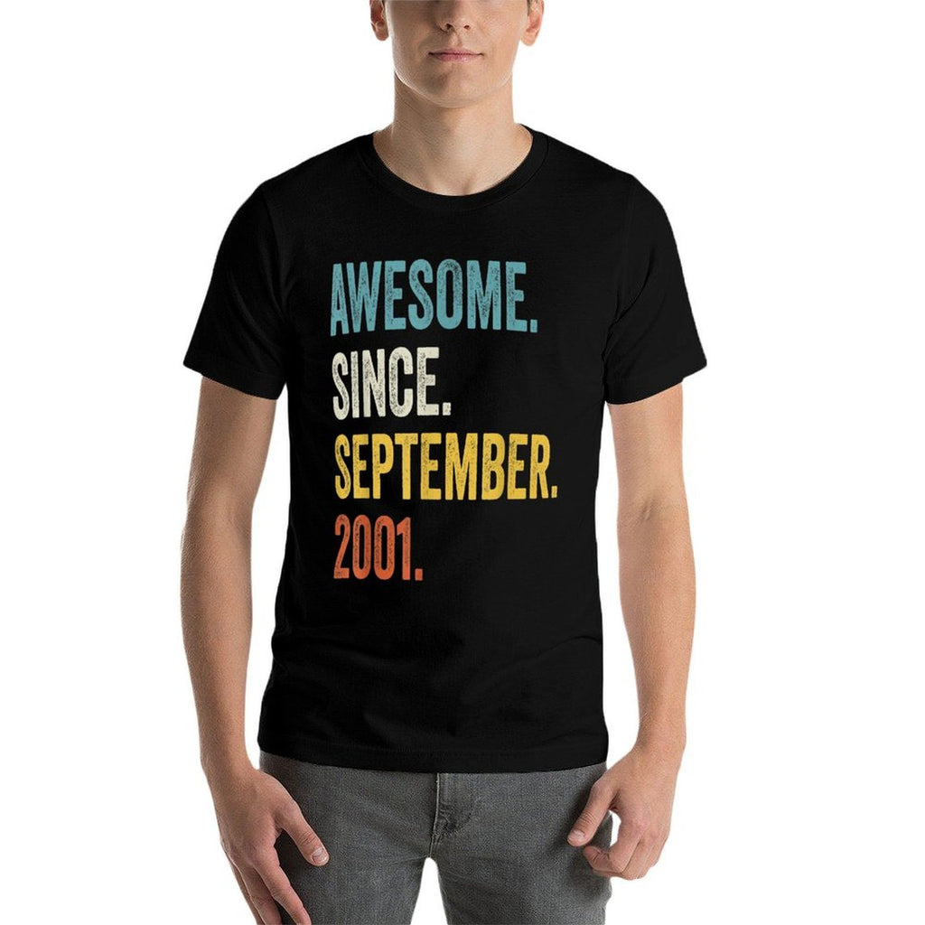 21 Years Old Awesome Since September 2001 21st Birthday  Oversized Silhouette T-Shirt