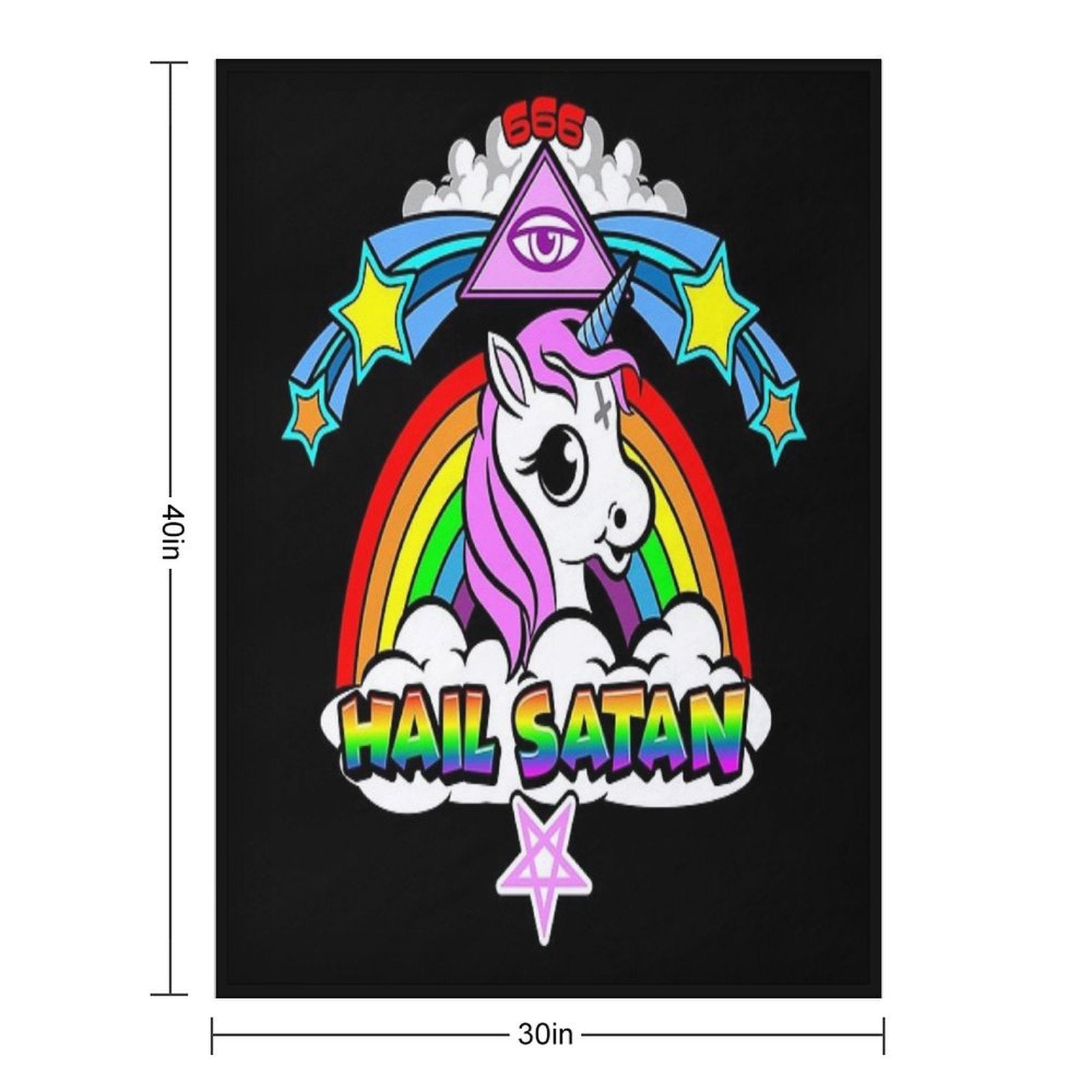HAIL SATAN Machine-washable Throw Blanket