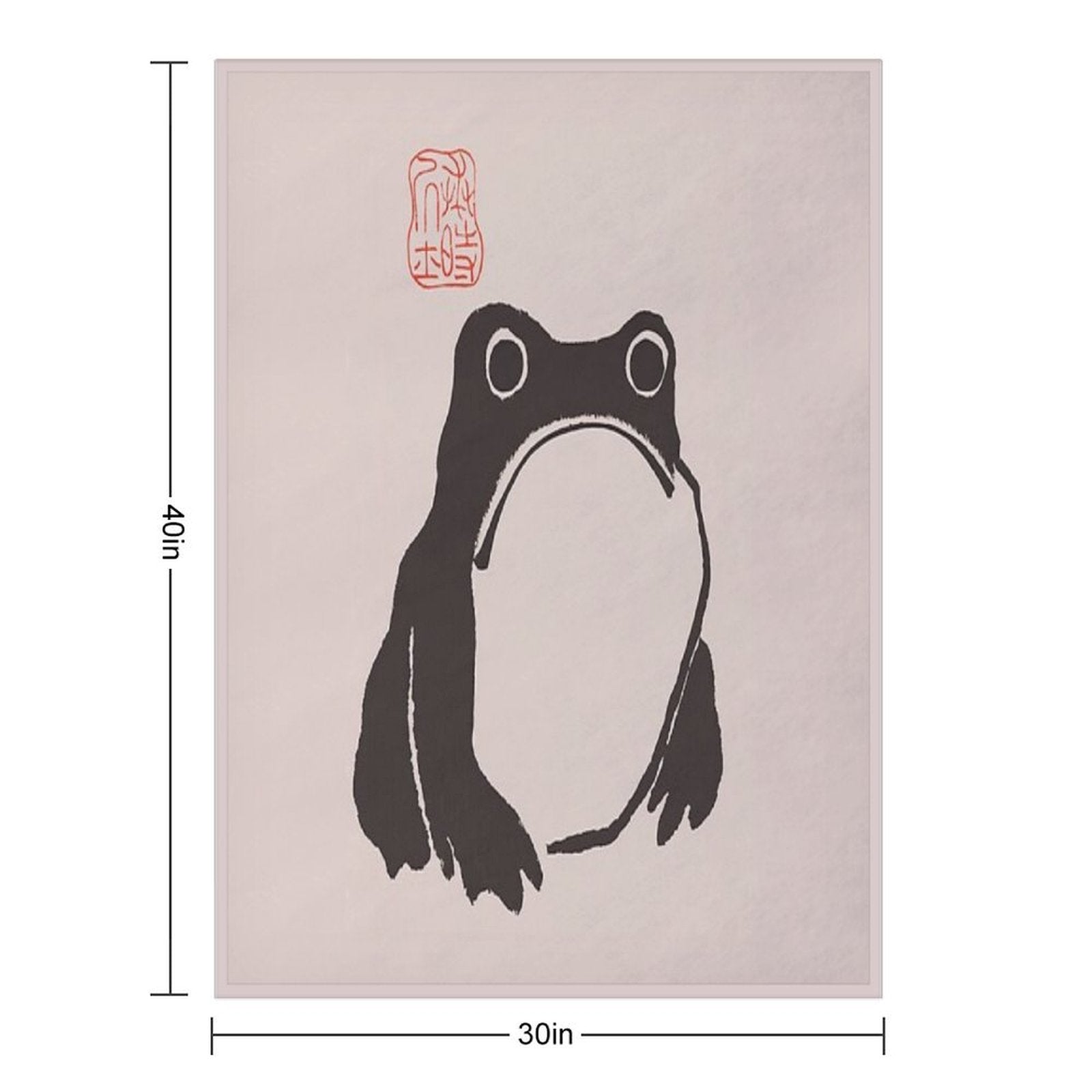 Matsumoto Hoji Frog Art Vintage Japanese Woodblock Artwork Wrinkle-free Throw Blanket