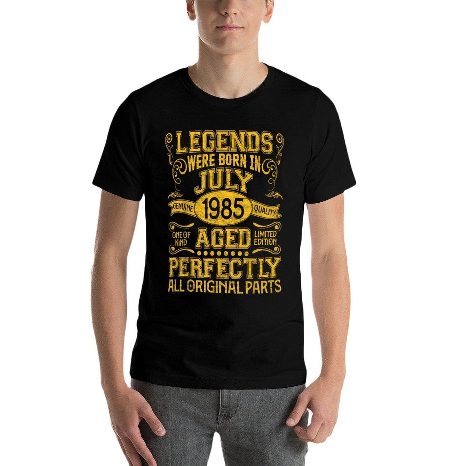 40 Years Old Legends Born In July 1985 40th Birthday  Heathered Texture T-Shirt