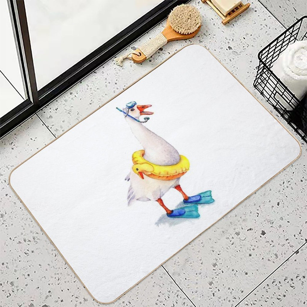 Snorkeling Goose  Absorbent Bath Mat
