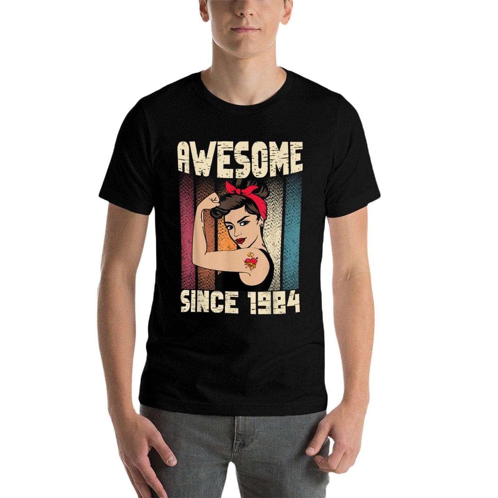 40 Year Old Awesome Since 1984 40th Birthday Women  Summer-ready Fabric T-Shirt
