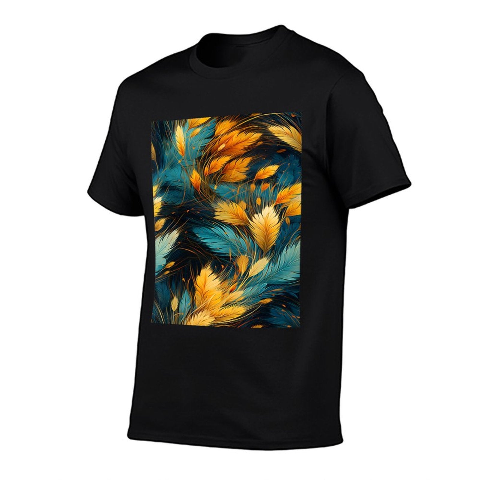 Abstract Art Vintage Feathers Pattern Warm Colors  Tagless Design T-Shirt
