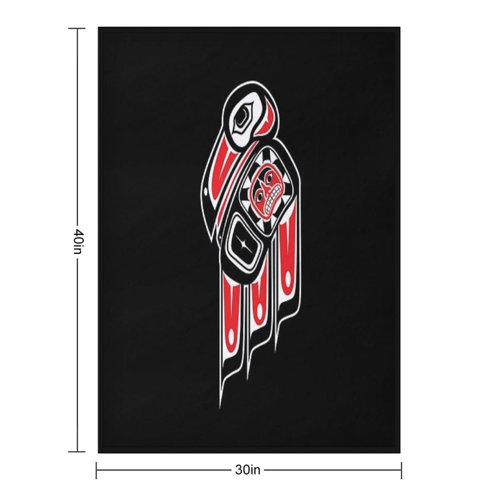 Haida Raven Shrink-resistant Throw Blanket