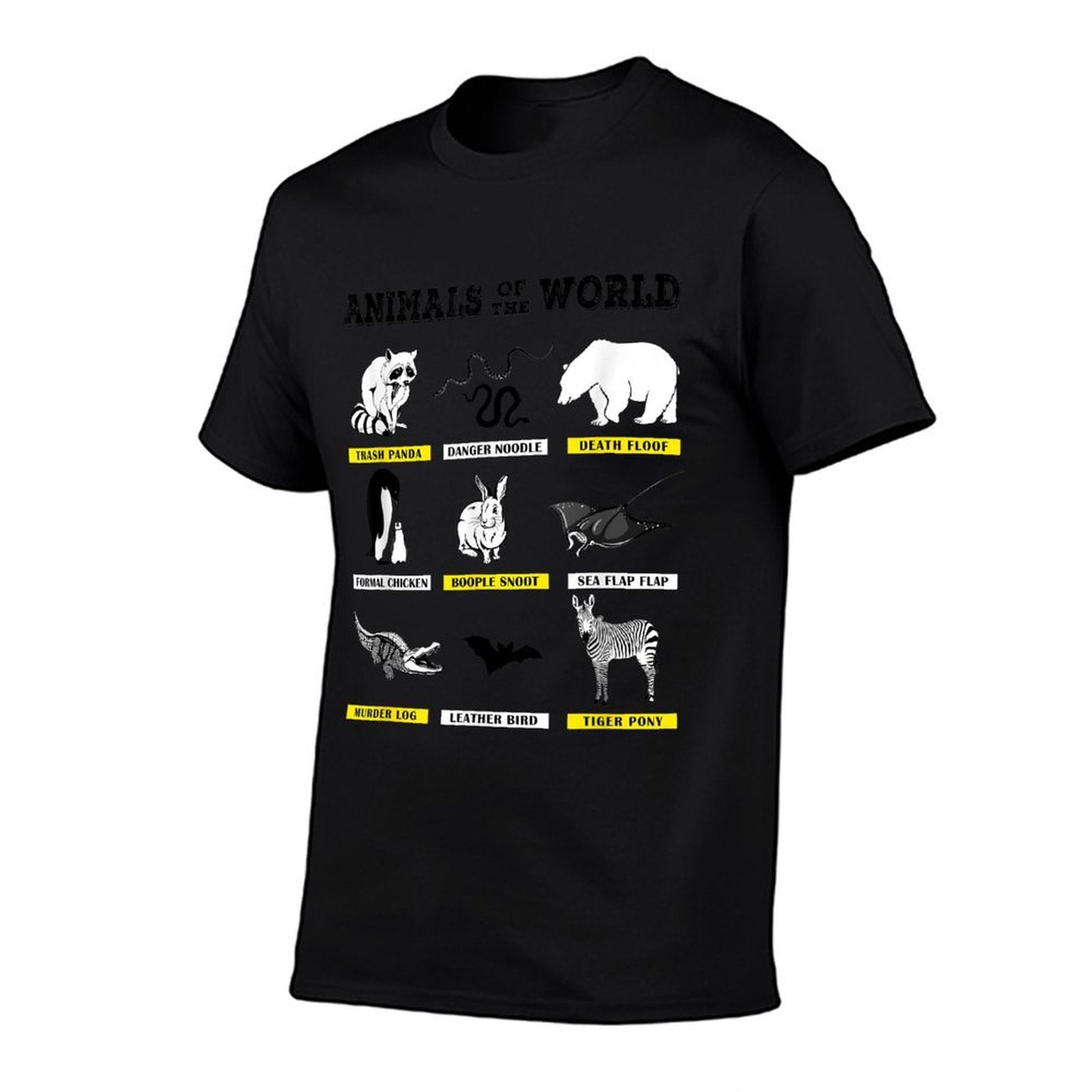 Animals Of The World Funny Animal Real Names  Rolled Sleeves T-Shirt