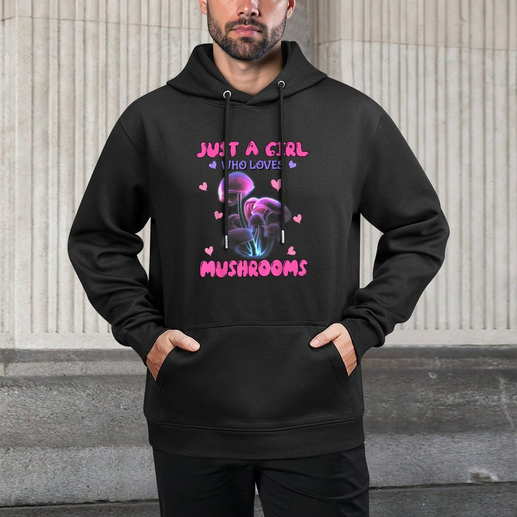 Funny Just A Girl Who Loves Mushrooms Neon Aesthetic Lovers Relaxed Fit Hoodie