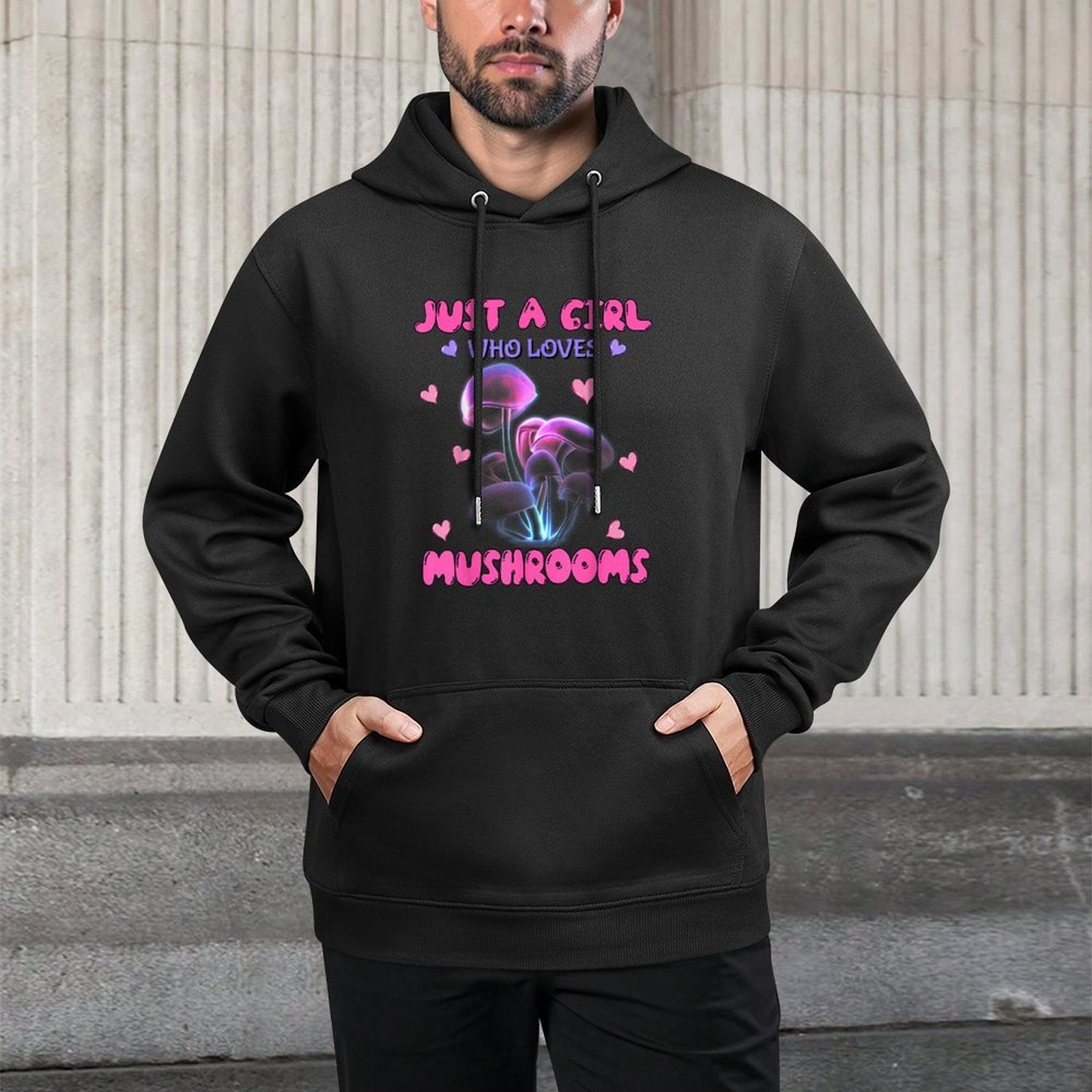 Funny Just A Girl Who Loves Mushrooms Neon Aesthetic Lovers Relaxed Fit Hoodie