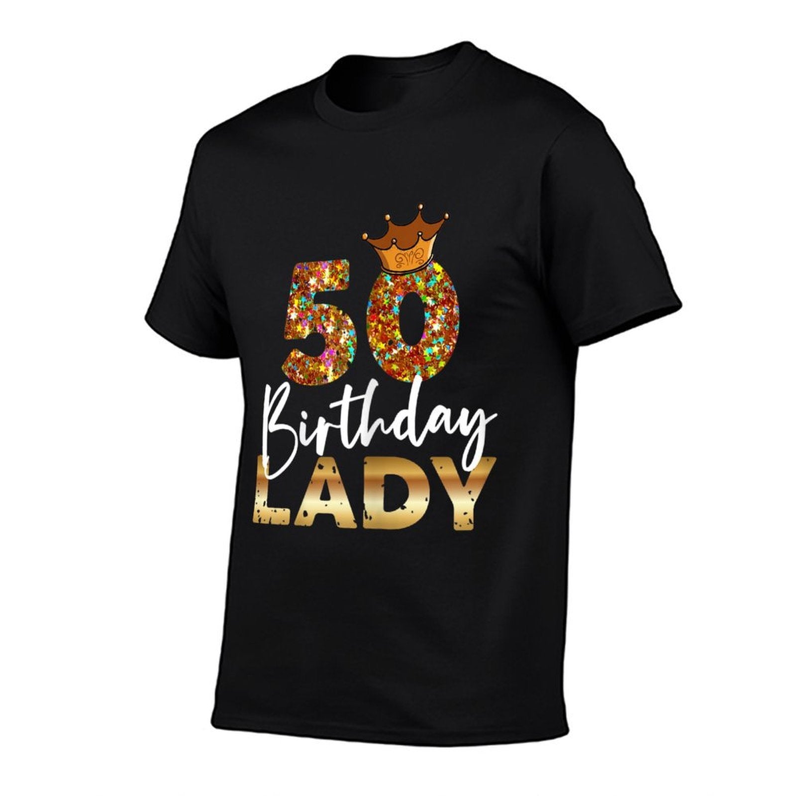 Womens 50th Birthday Lady for Her Fiftieth Bday Woman  Cotton T-Shirt