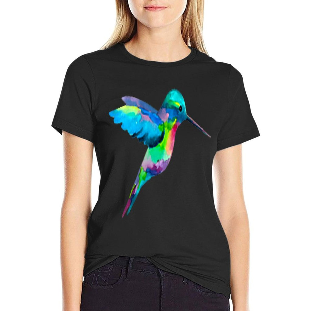 Hummingbird in Pocket - Watercolor Hummingbird  Relaxed-fit T-Shirt