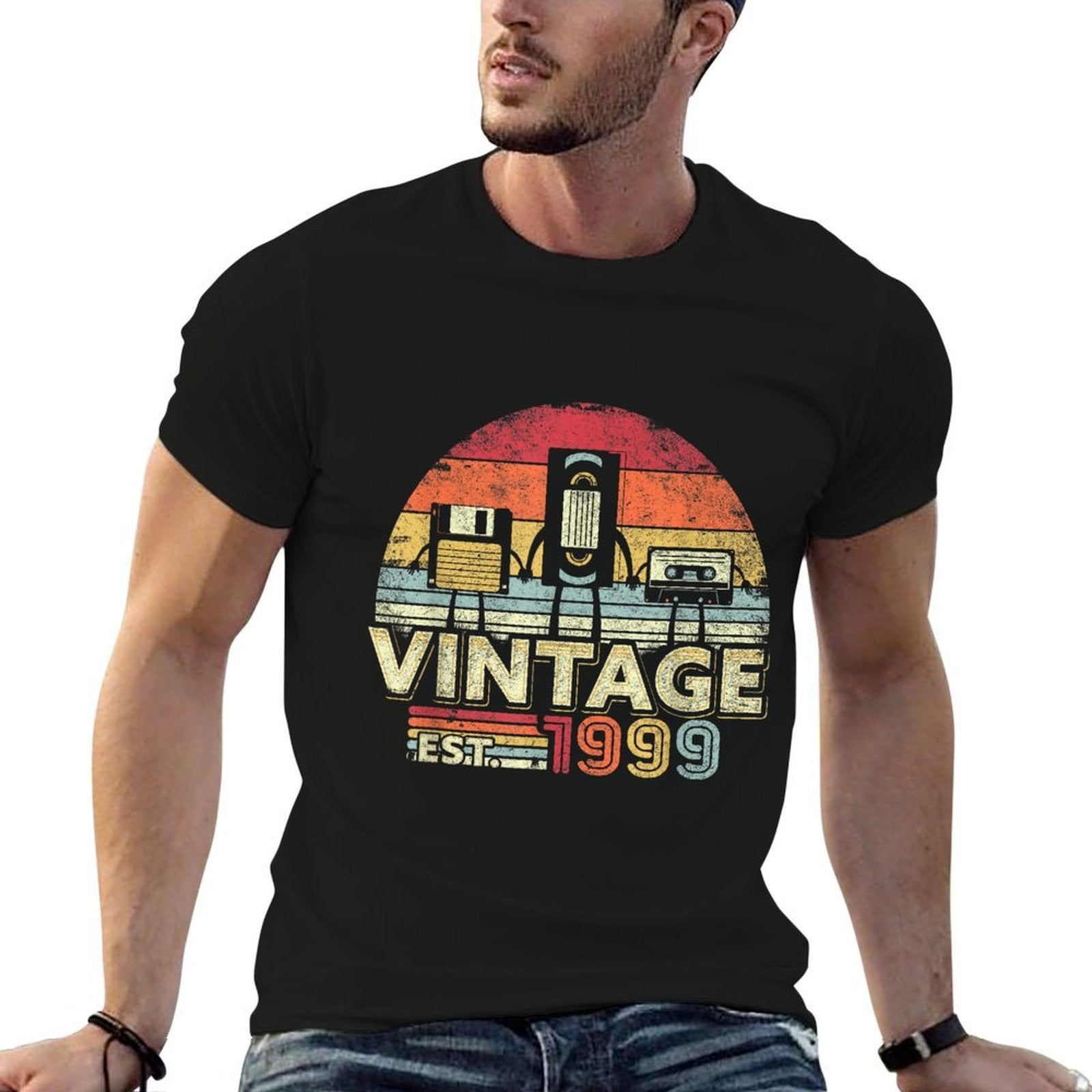 21st Birthday 1999 Vintage Retro Vintage  Fade-proof Color T-Shirt