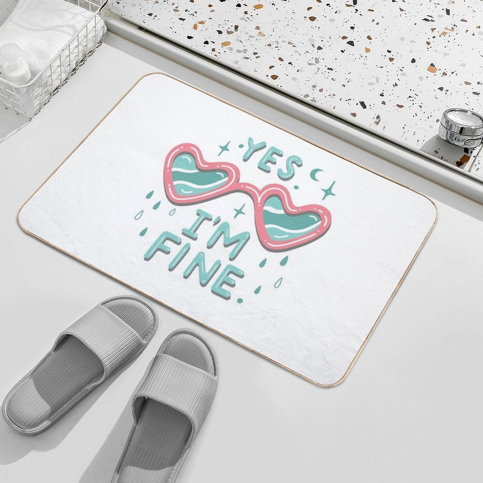 Heart Shades  Easy Maintenance Bath Mat