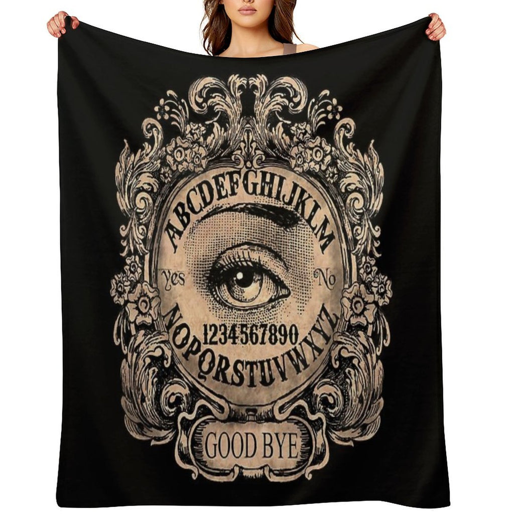 Witch Board with Mystic Eye Travel-friendly Throw Blanket