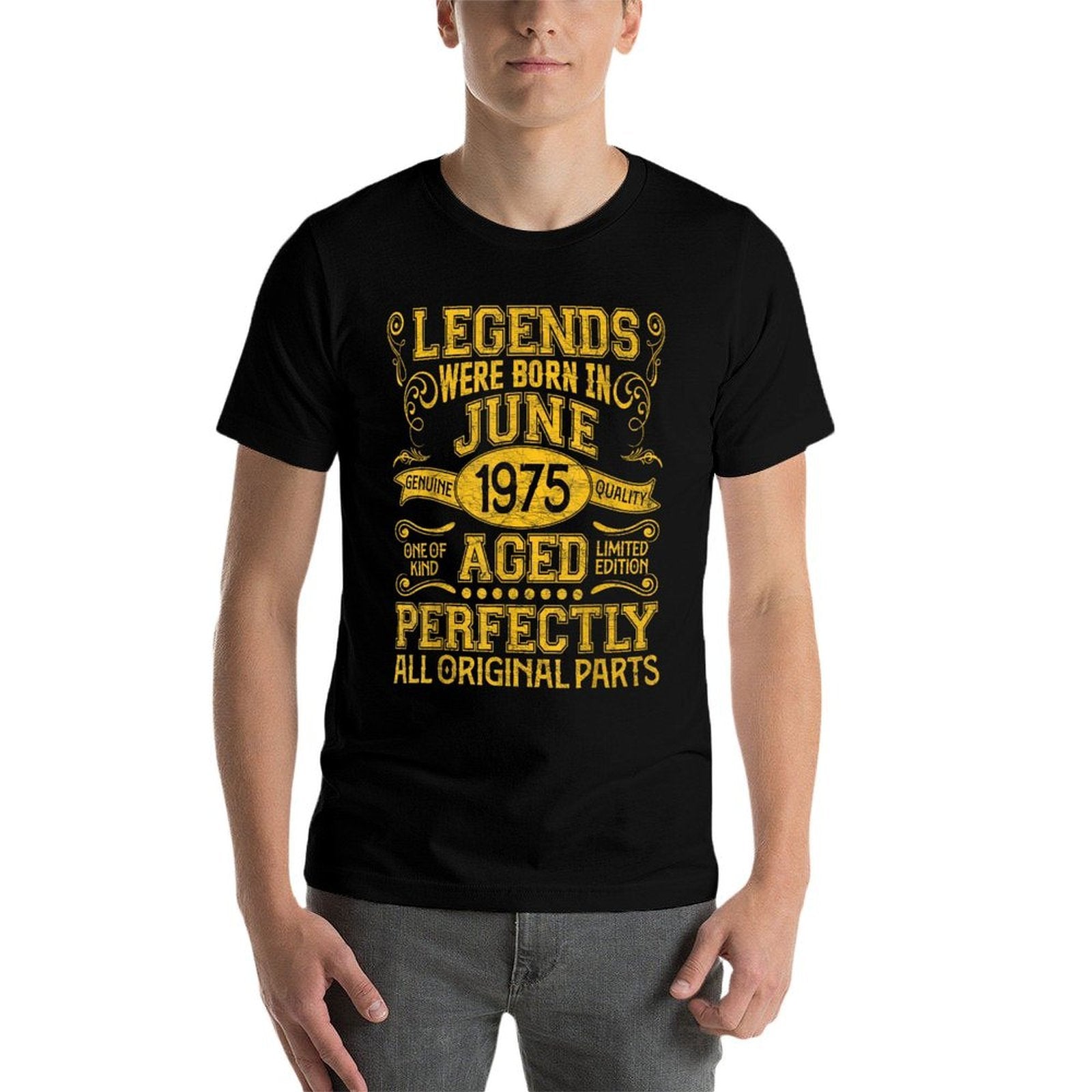 50 Years Old Legends Were Born In June 1975 50th Birthday  High-quality Stitching T-Shirt