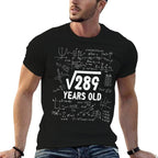 17th Birthday Square Root of 289 17 Yrs Years Old Boy Math  High-quality Stitching T-Shirt