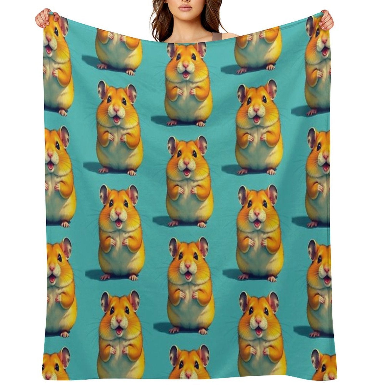 Cute Hamster Easy Care Throw Blanket