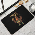4th Of July Patriotic Lets Go USA TACOS Chicken  Non-Slip Bath Mat