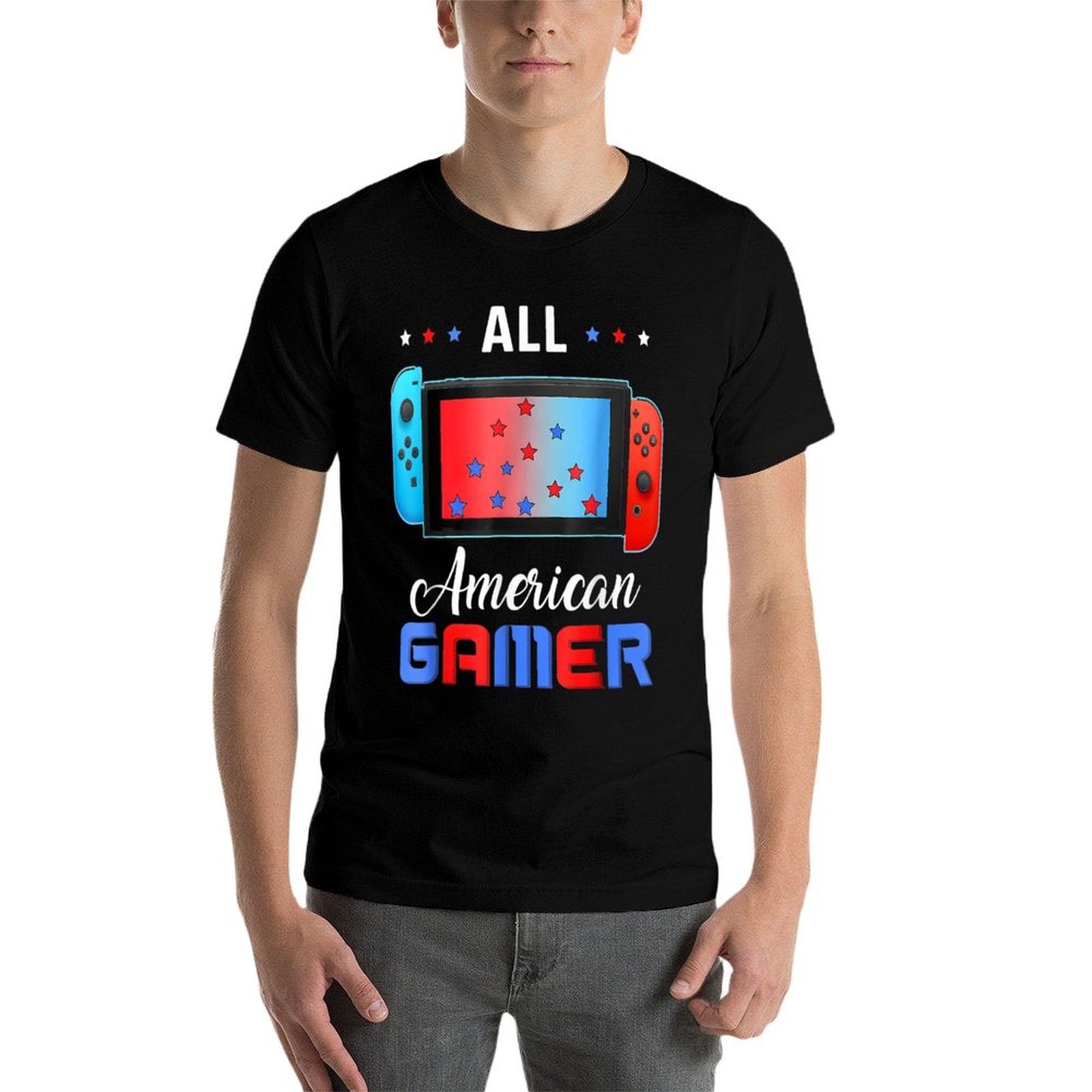 All American Gamer Funny 4th Of July Boys Kids Men USA  Versatile T-Shirt
