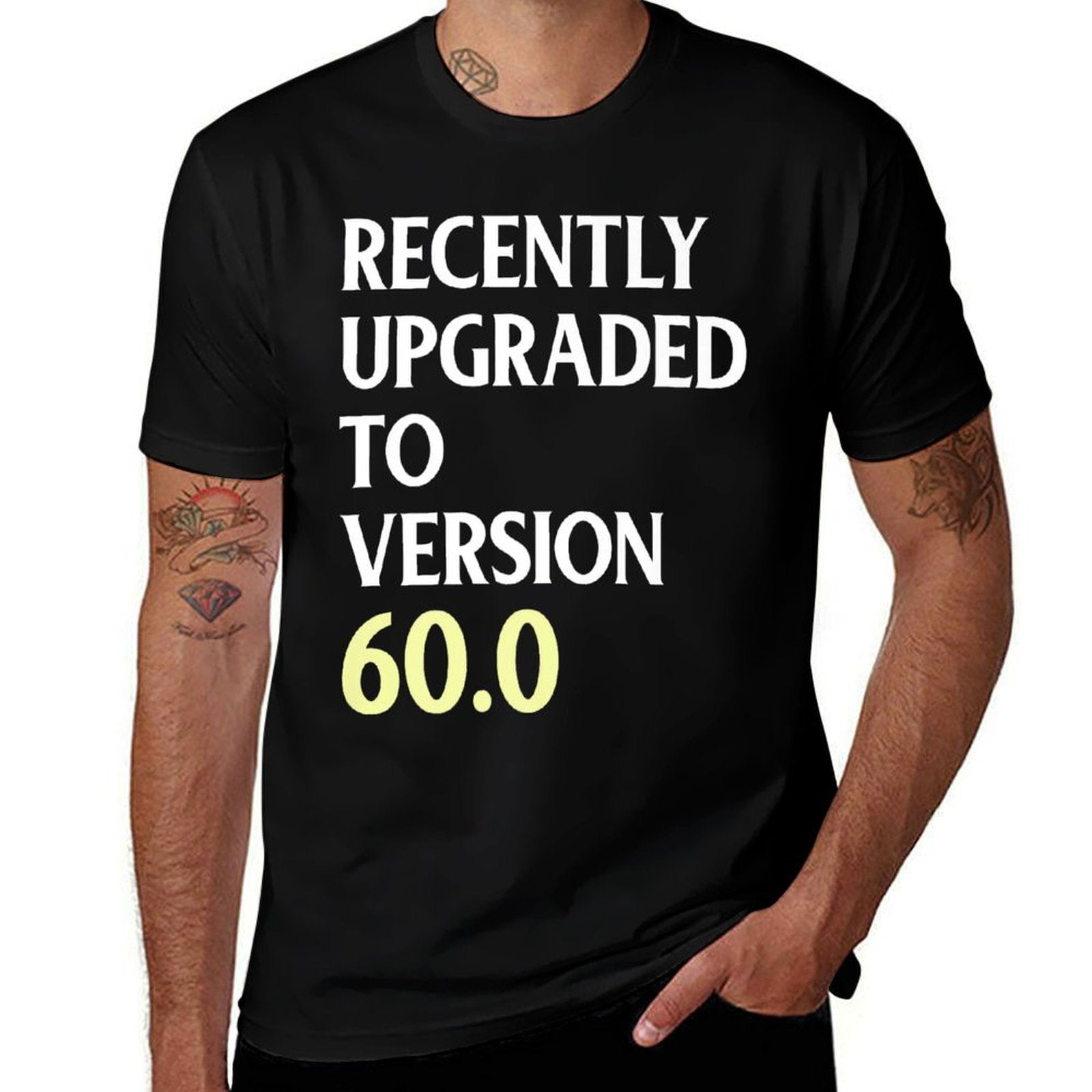 60th Birthday Gift Recently Upgraded to Version 60.0  Heathered Texture T-Shirt