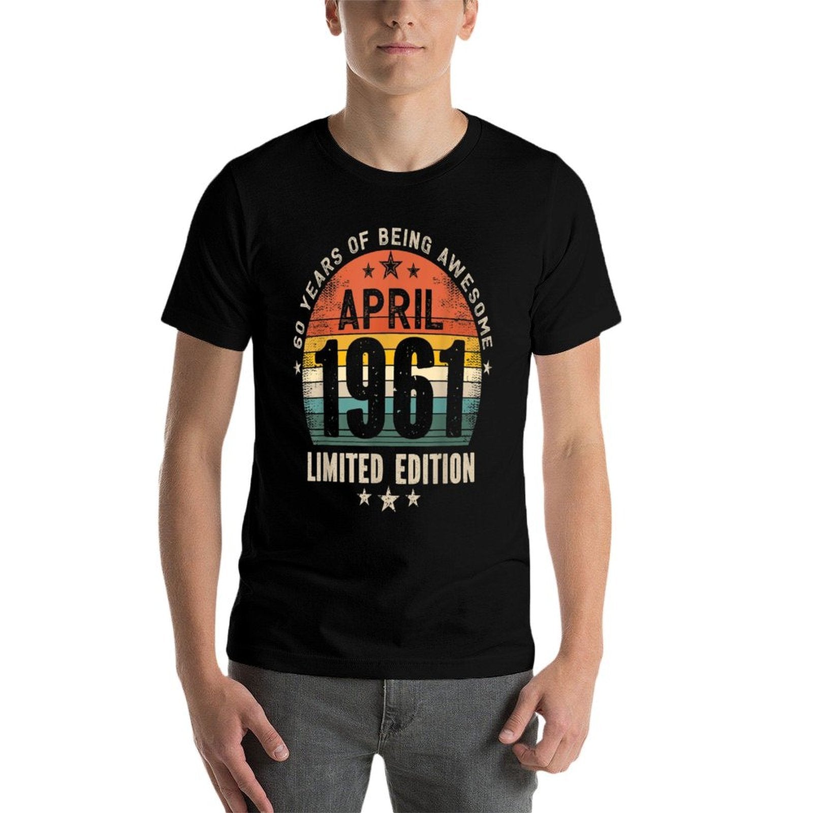 60 Years Old Made in April 1961 Vintage 60th Birthday  Durable T-Shirt