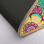 Blooms on Red  Long-Lasting Bath Mat