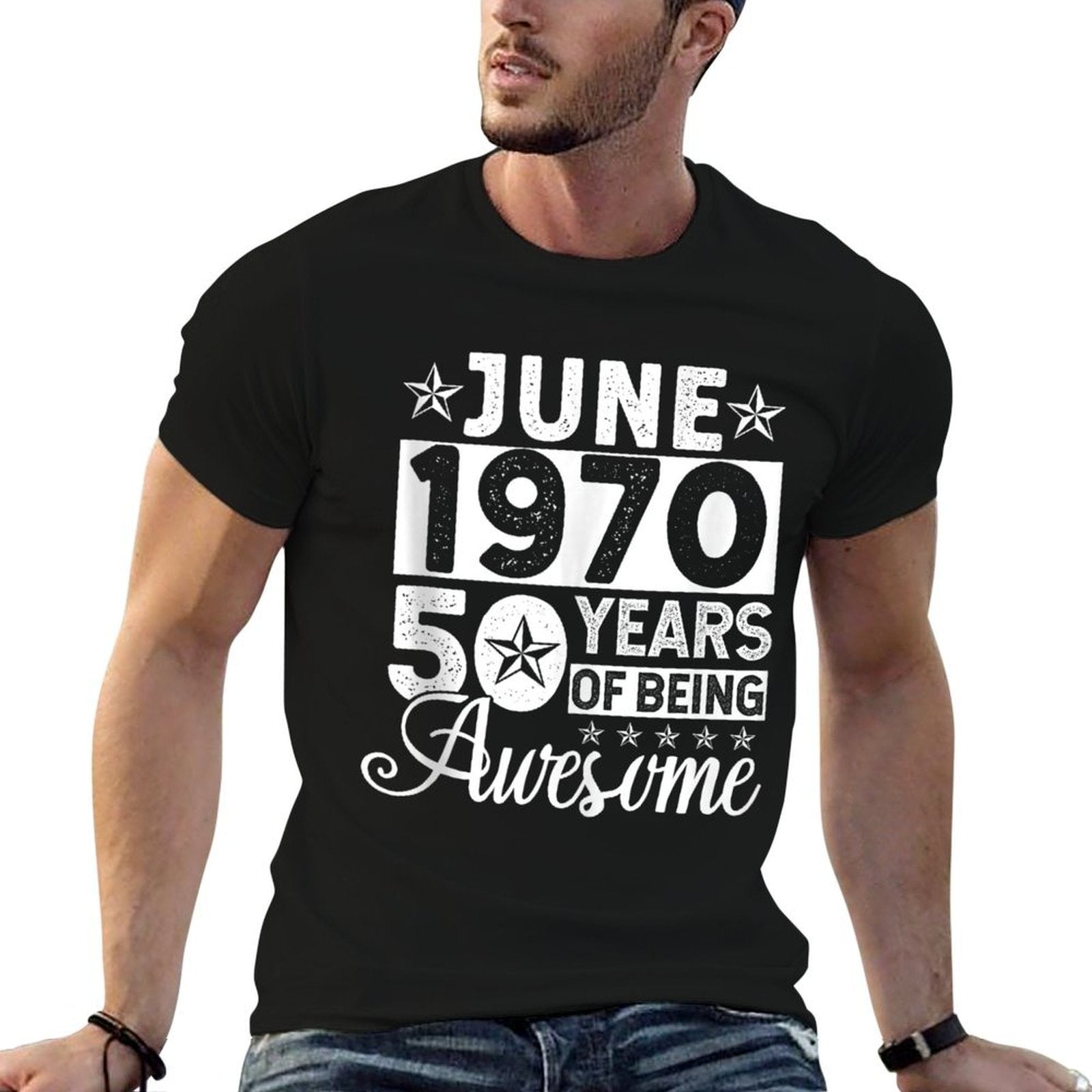 50 Years Of Being Awesome June 1970 50th Birthday Gift  Trendy Pattern T-Shirt