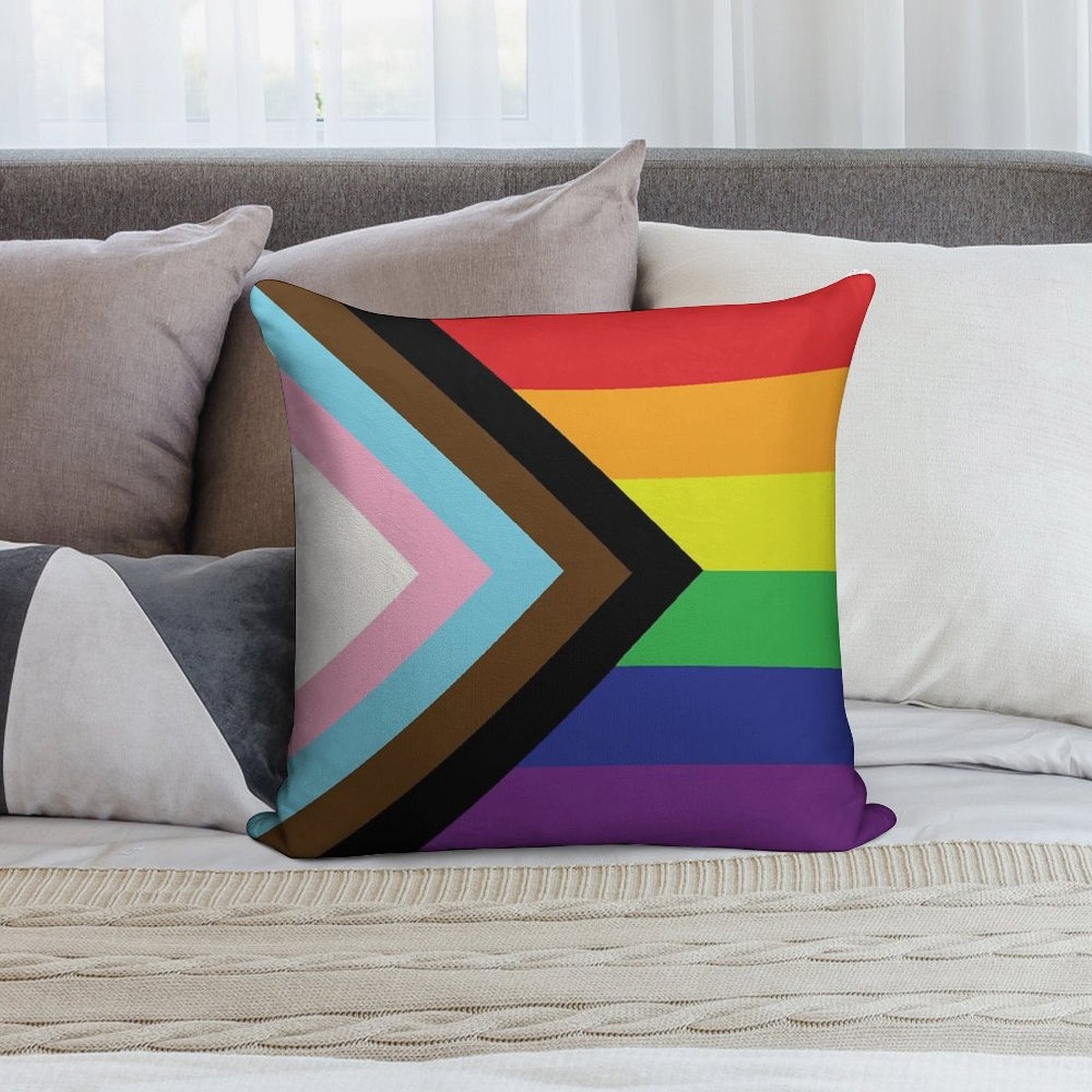 2019 Gay Pride Rainbow Flag LGBTQ Soft Gift Ready Throw Pillow
