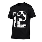 12th Birthday Boy Soccer Player Football 12 Years Old  Rolled Sleeves T-Shirt