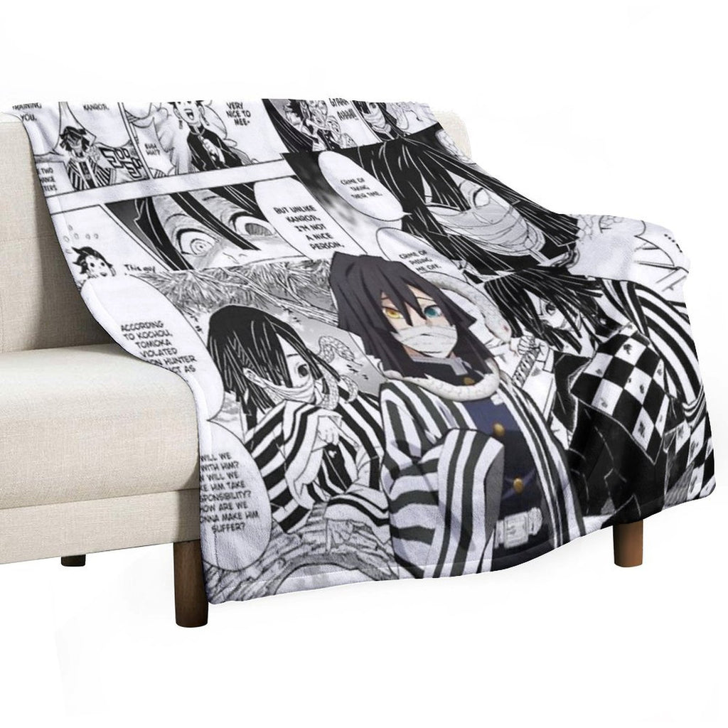 Iguro Obanai Machine-washable Throw Blanket