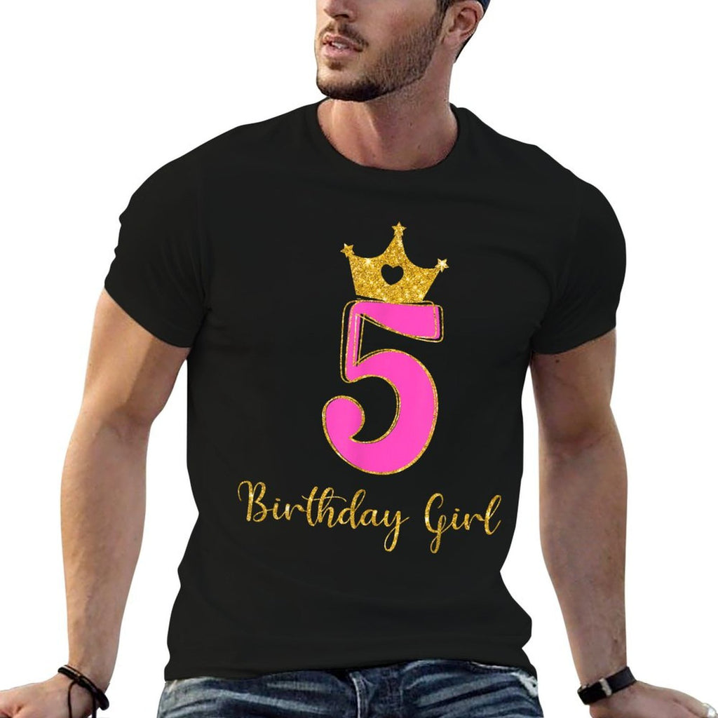 5th Birthday Girls 5 Five Year Old Fifth Birthday Party Kids  Durable T-Shirt