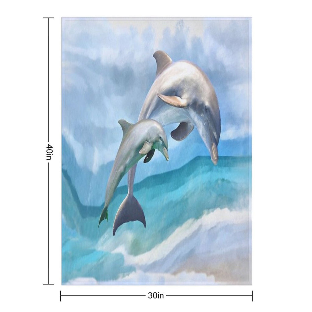 Playful Dolphins Comfort Throw Blanket