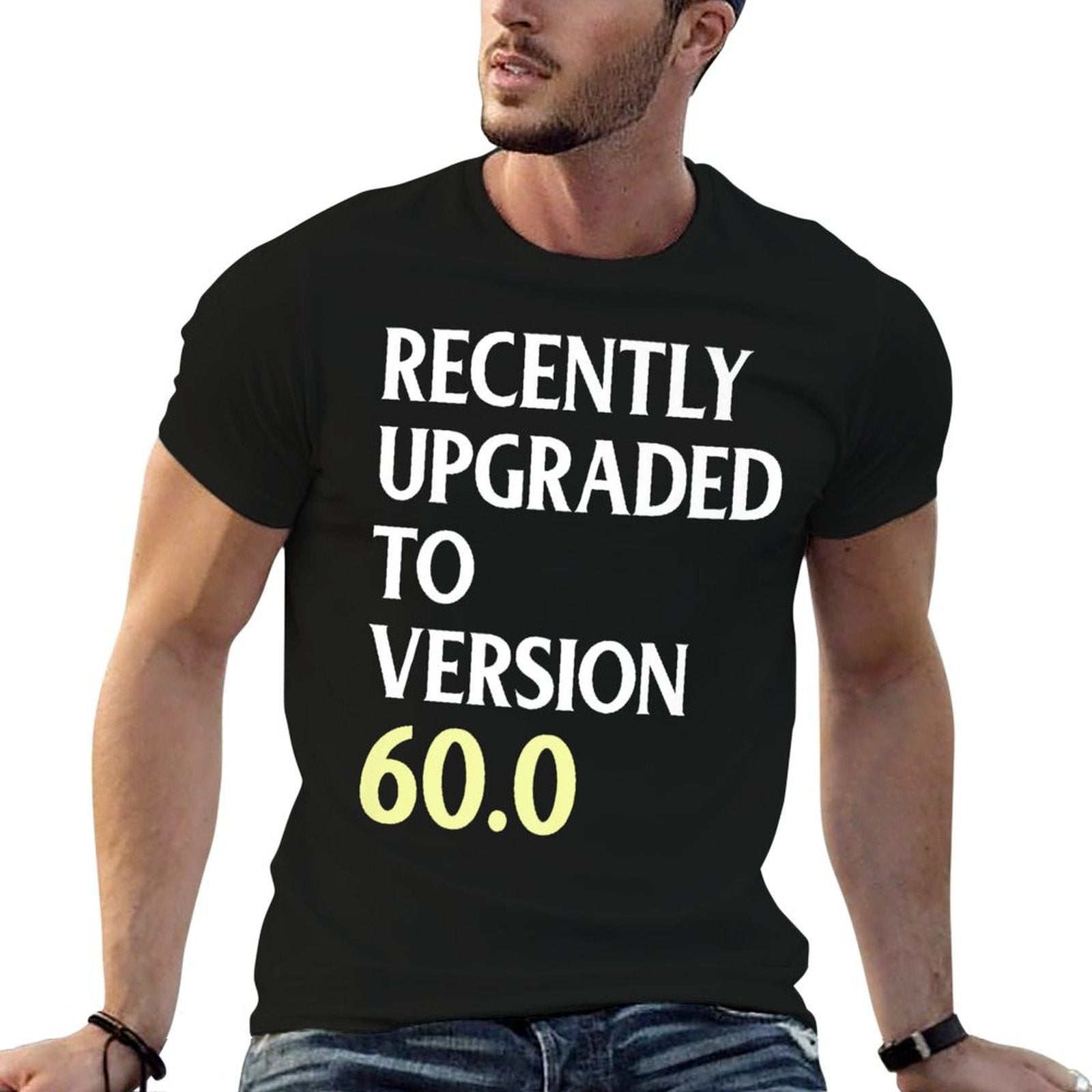 60th Birthday Gift Recently Upgraded to Version 60.0  Heathered Texture T-Shirt