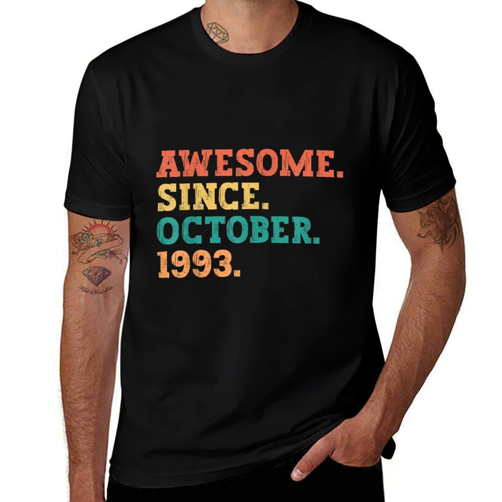 30 Years Old Awesome Since October 1993 30th Birthday  Relaxed-fit T-Shirt
