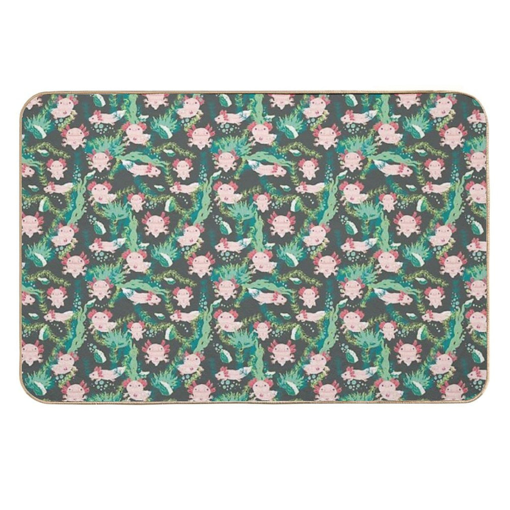 Baby Axolotl Cartoon Style  Long-Lasting Bath Mat
