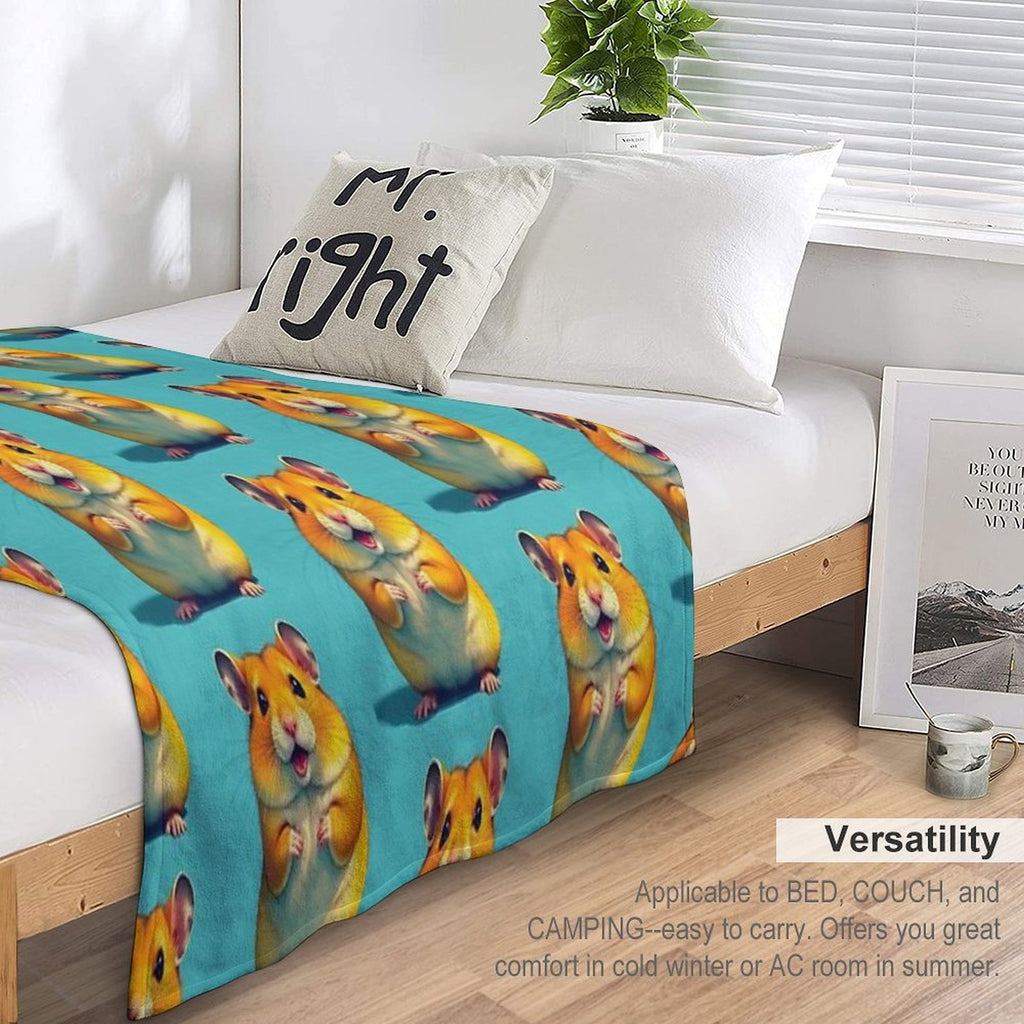 Cute Hamster Easy Care Throw Blanket