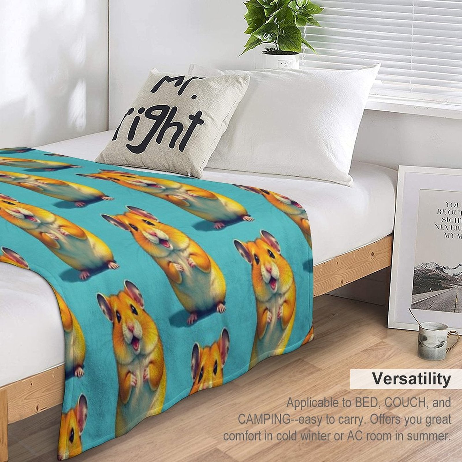 Cute Hamster Easy Care Throw Blanket