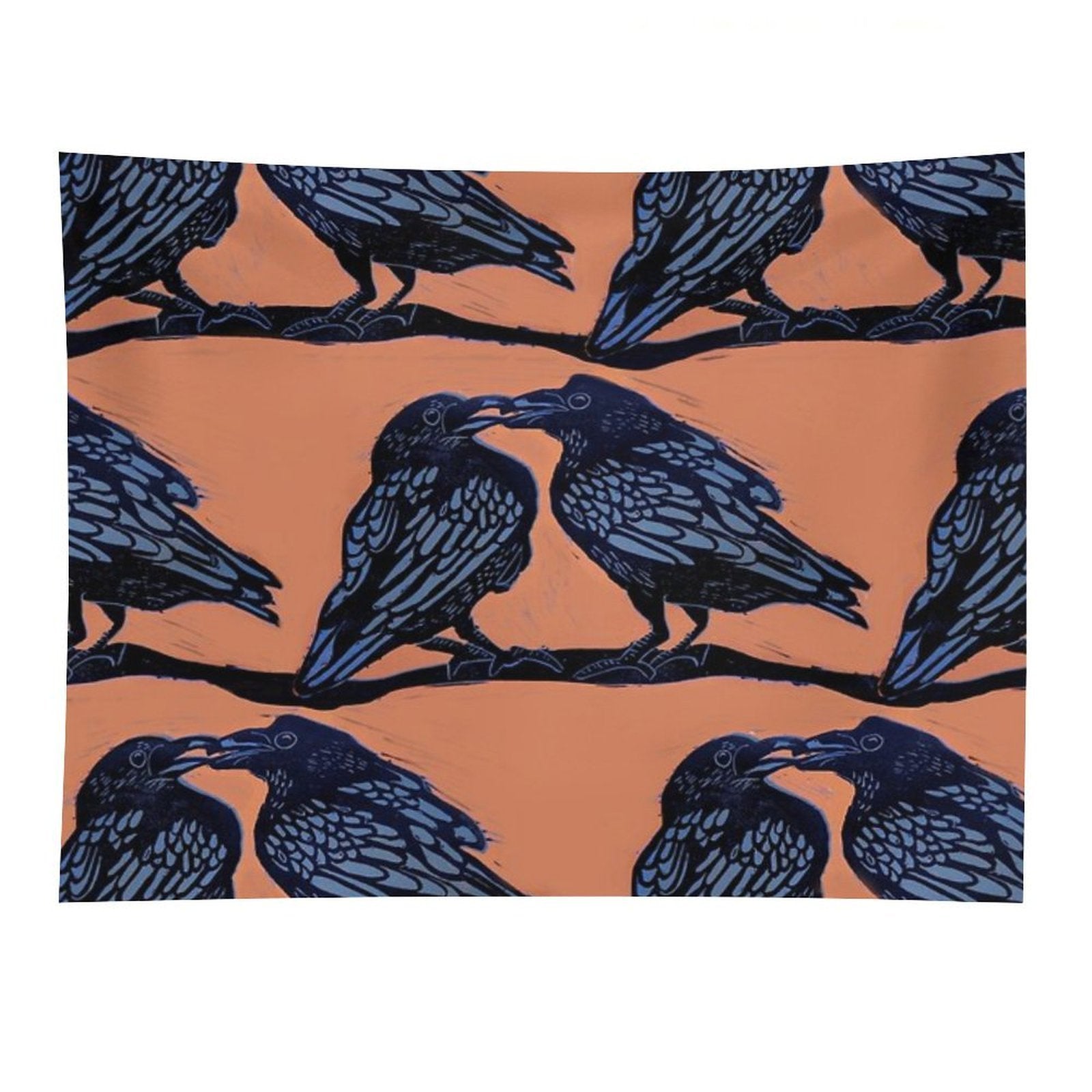 Orange Crows Tapestry