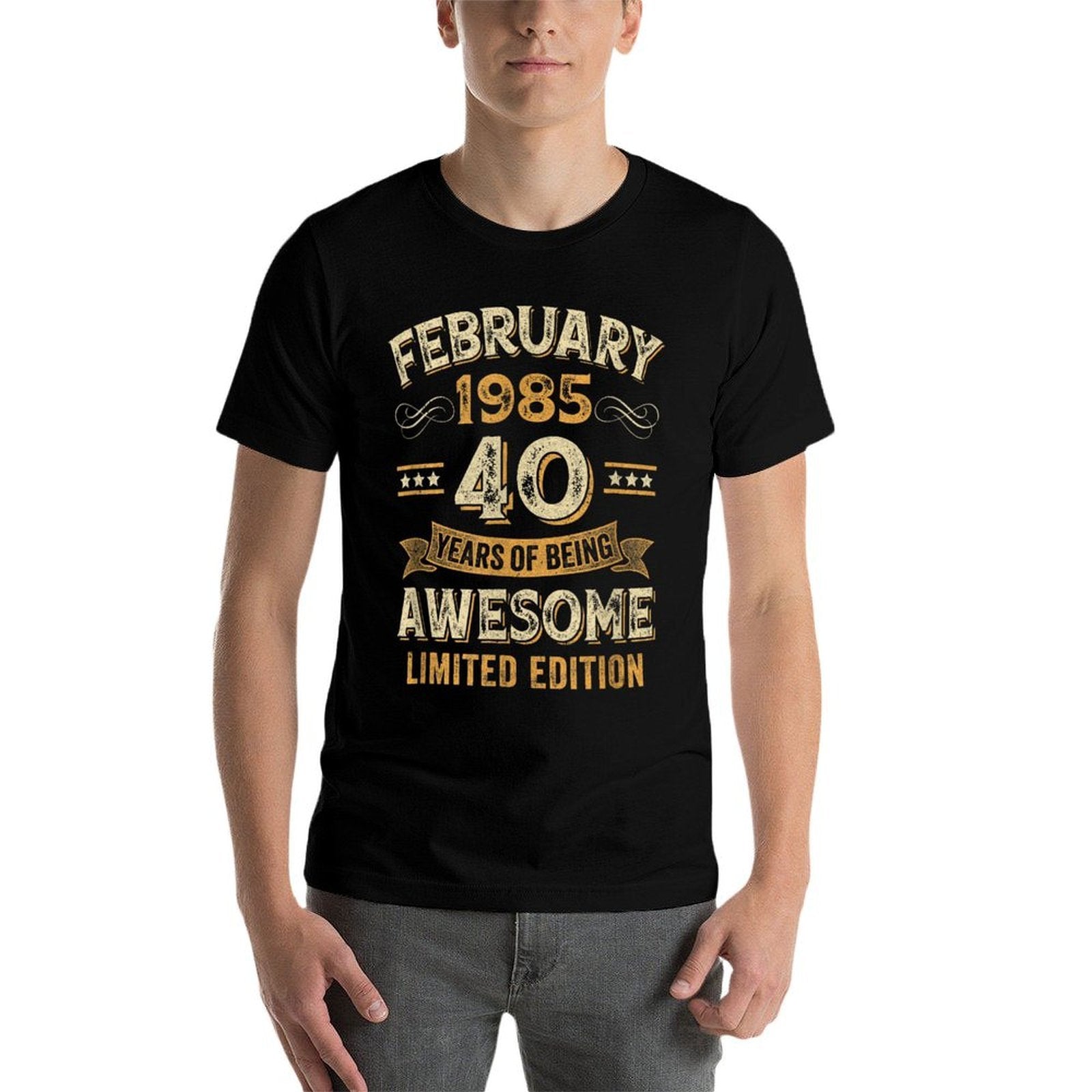 40 Years Awesome Vintage February 1985 40Th Birthday  Vintage-inspired T-Shirt