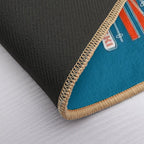 Retro Ski on Dark Blue  Easy Maintenance Bath Mat