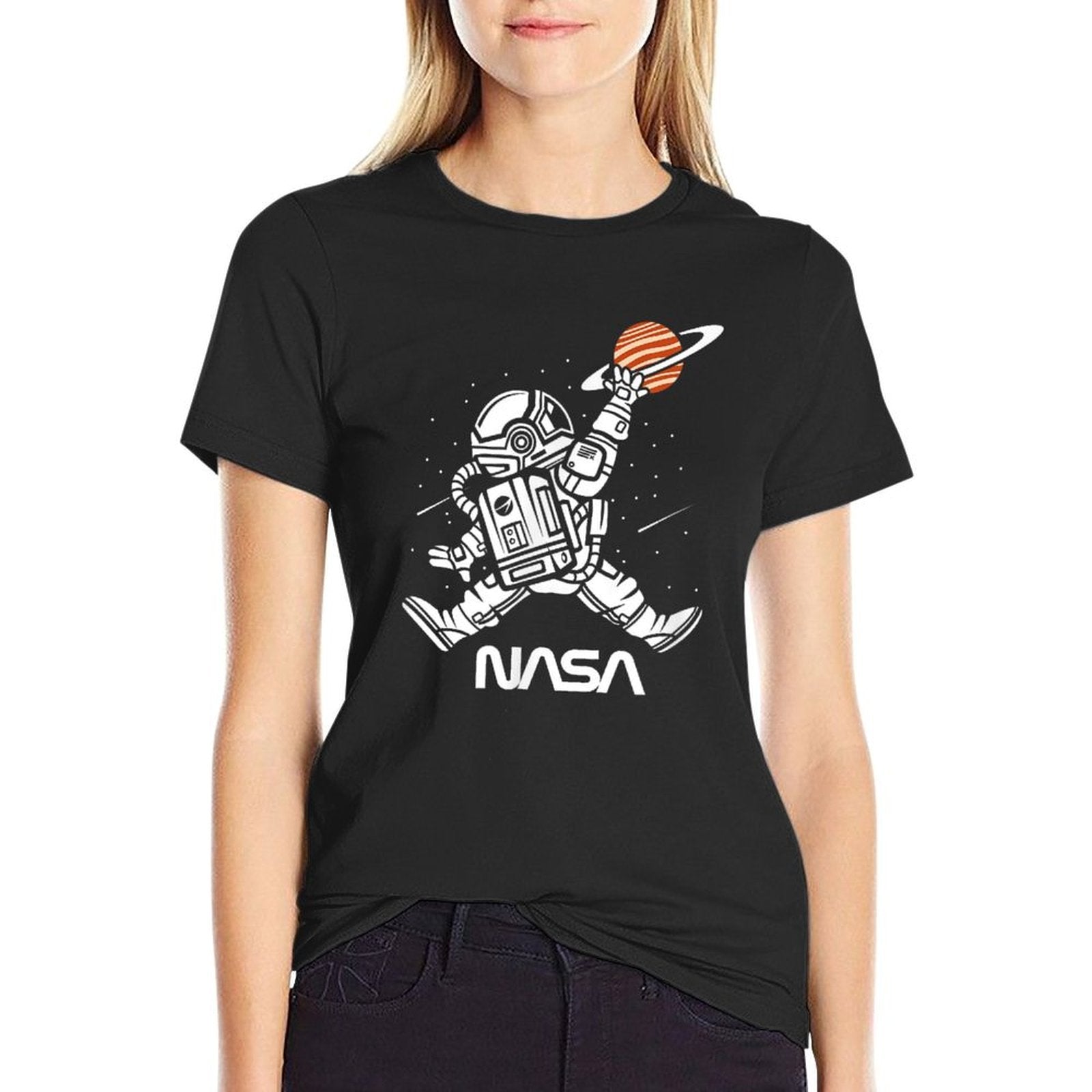 Astronaut NASA Worm Basketball Jump  Wrinkle-resistant T-Shirt