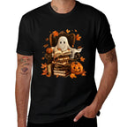 Vintage Ghost Book Reading Pumpkin Gothic Halloween Teachers  Classic T-Shirt