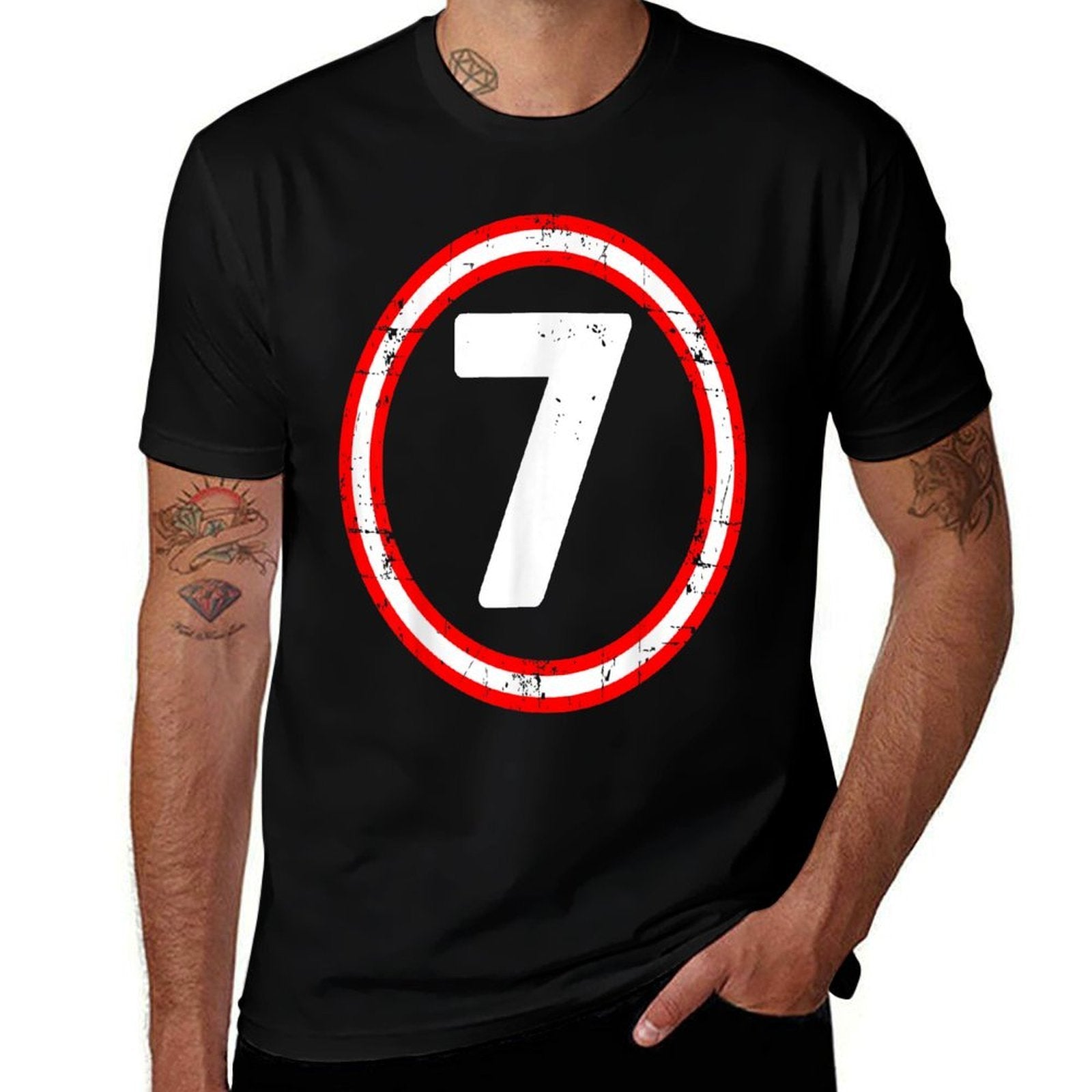 7th Birthday of Boy Or Girl, 7 Years Old, Seven  Heathered Texture T-Shirt