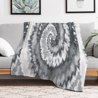 Colorful Swirl in Grey & White Shade Pattern 117 Lightweight Throw Blanket