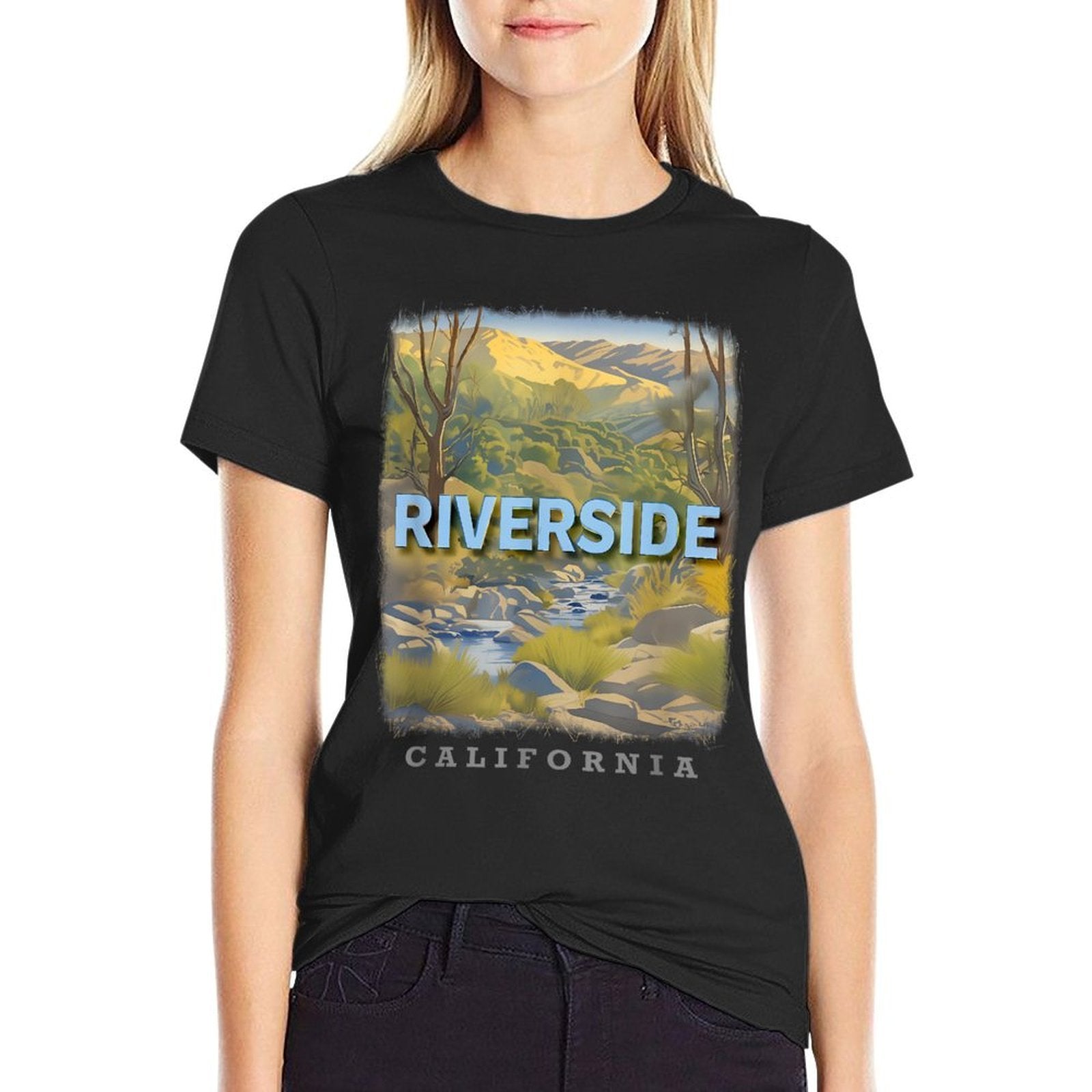 Riverside California CA Natural Landscapes SD414  High-quality Stitching T-Shirt